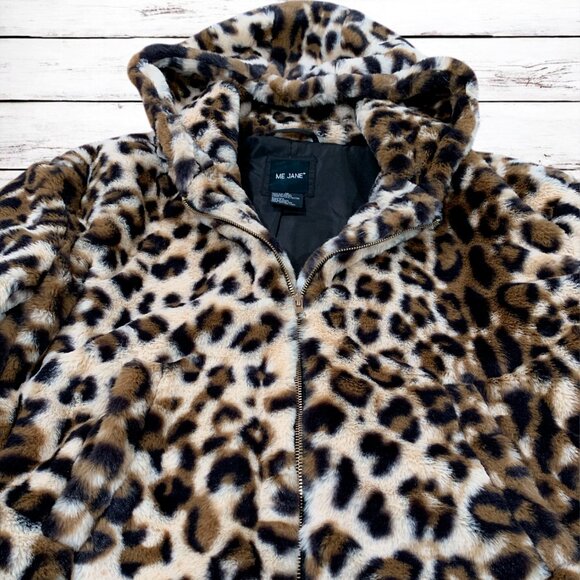 Me Jane Jacket Woman's Coat Faux Fur Zip Up Hood Size XL - Picture 7 of 12